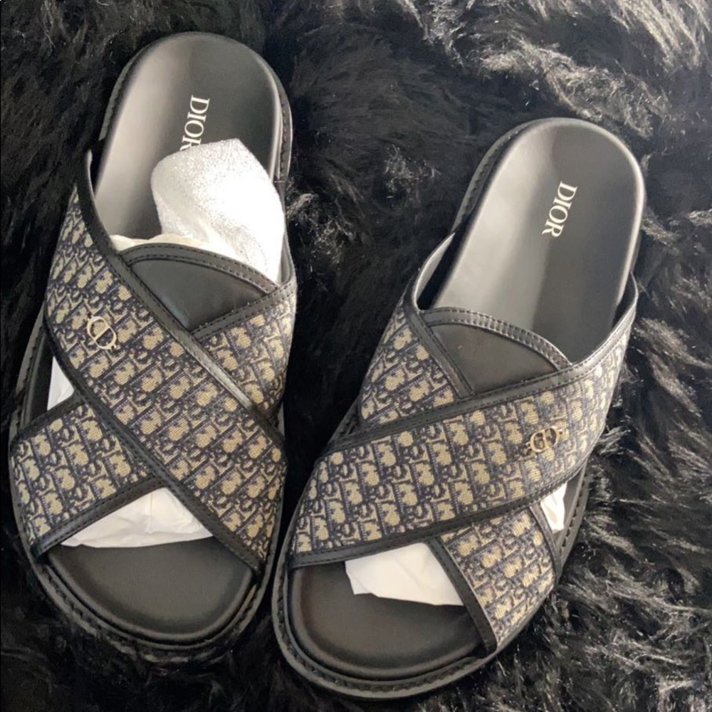 Christian Dior mens sandals. Never worn. Original dust bag and box